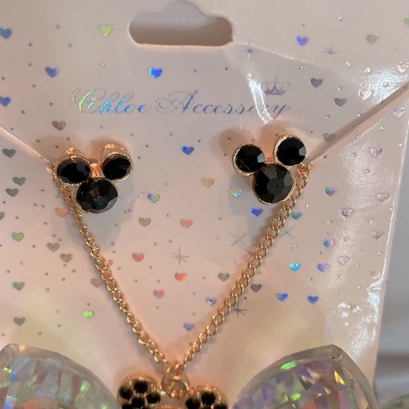 CHLOE ACCESSORY MIINNE MOUSE GOLD TONE 10 1/2 Inches NECKLACE NEW - Picture 3 of 6